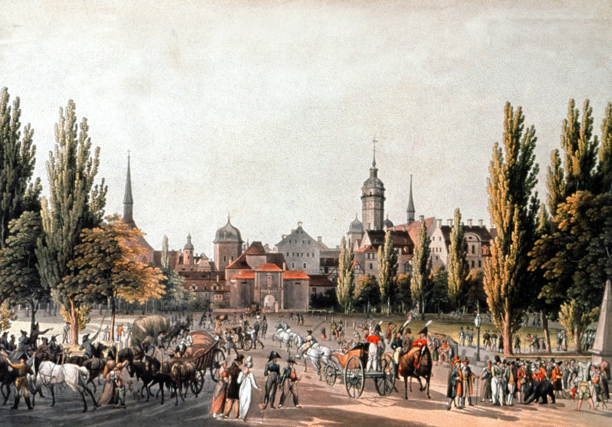 Foire commerciale de Leipzig, vers 1810-20 - Christian Gottlob Hammer