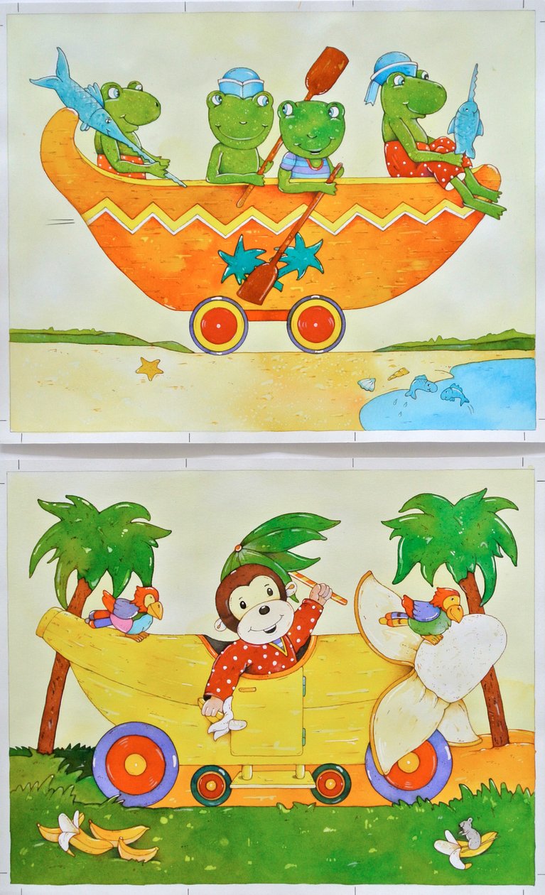Bateau grenouille et voiture singe - Christian Kaempf