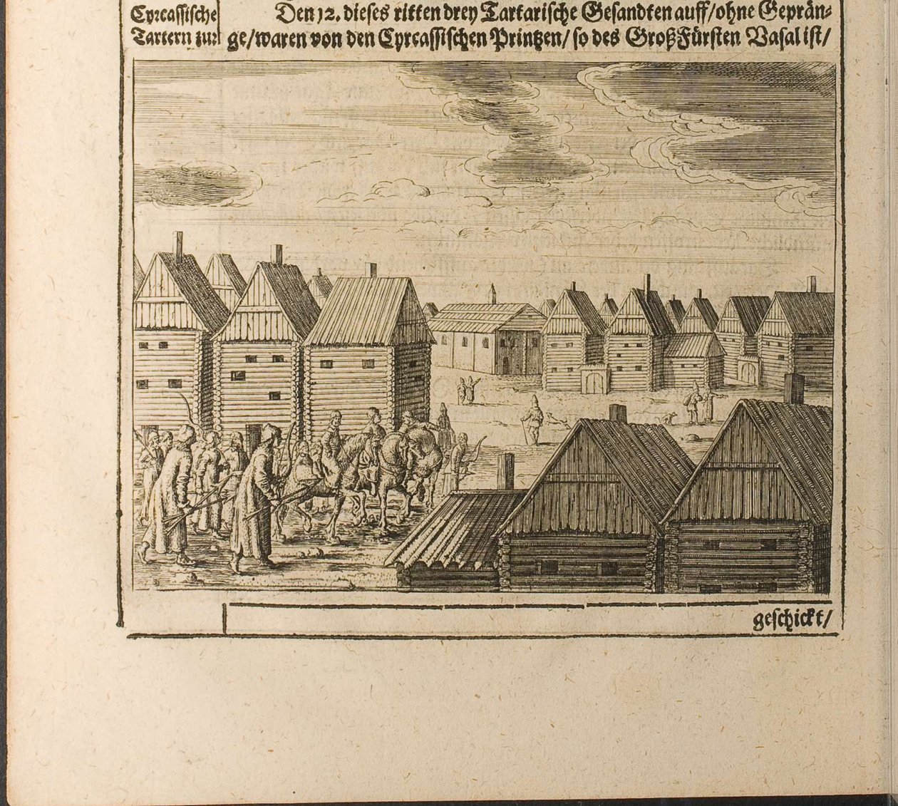 Illustration de Moscou tirée de Voyages au Grand-Duc de Moscovie et au Roi de Perse par Adam Olearius - Christian Lorenzen Rothgiesser