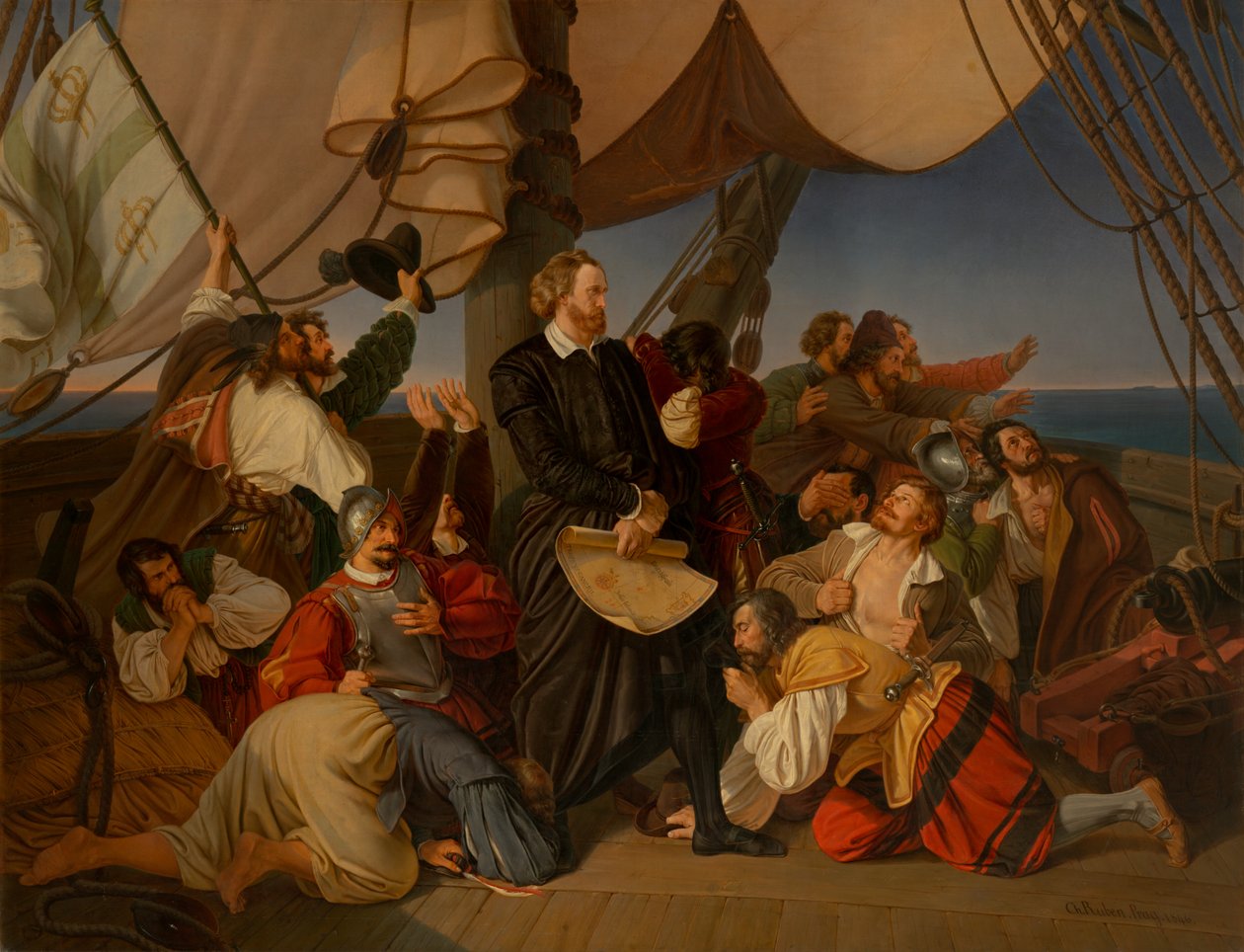 Colomb découvre les côtes de l