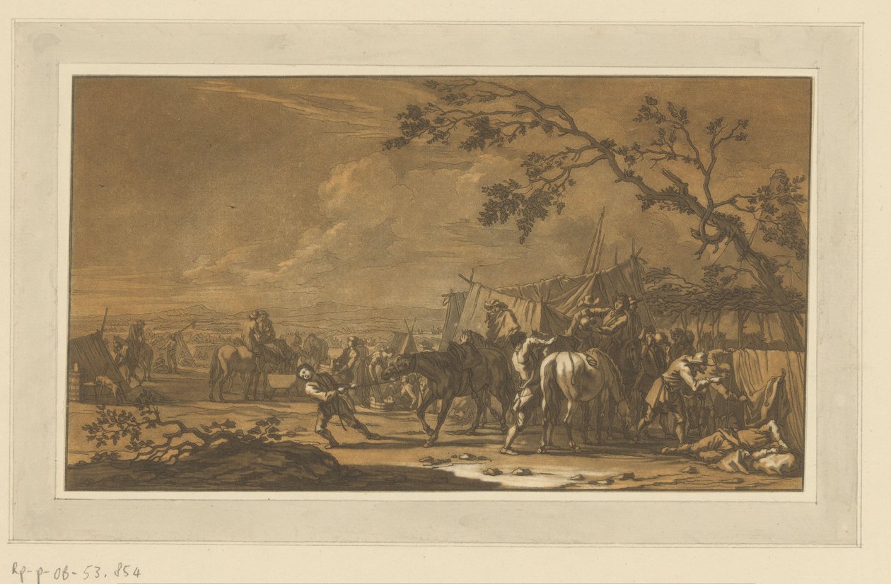 Soldats dans le campement (Cavaliers, chevaux et batailles) - Christian Rugendas