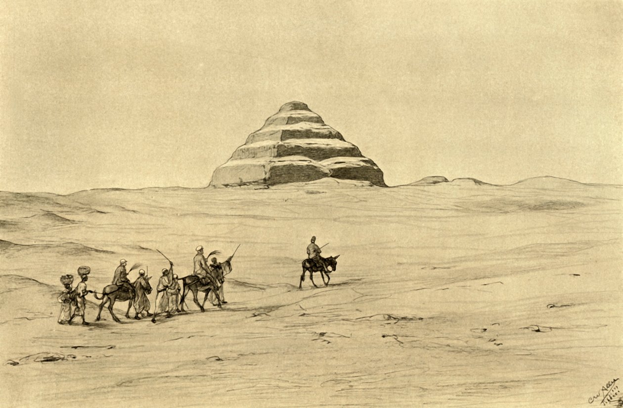 Pyramide de Djéser à Saqqarah, près du Caire, Égypte, 1898 - Christian Wilhelm Allers