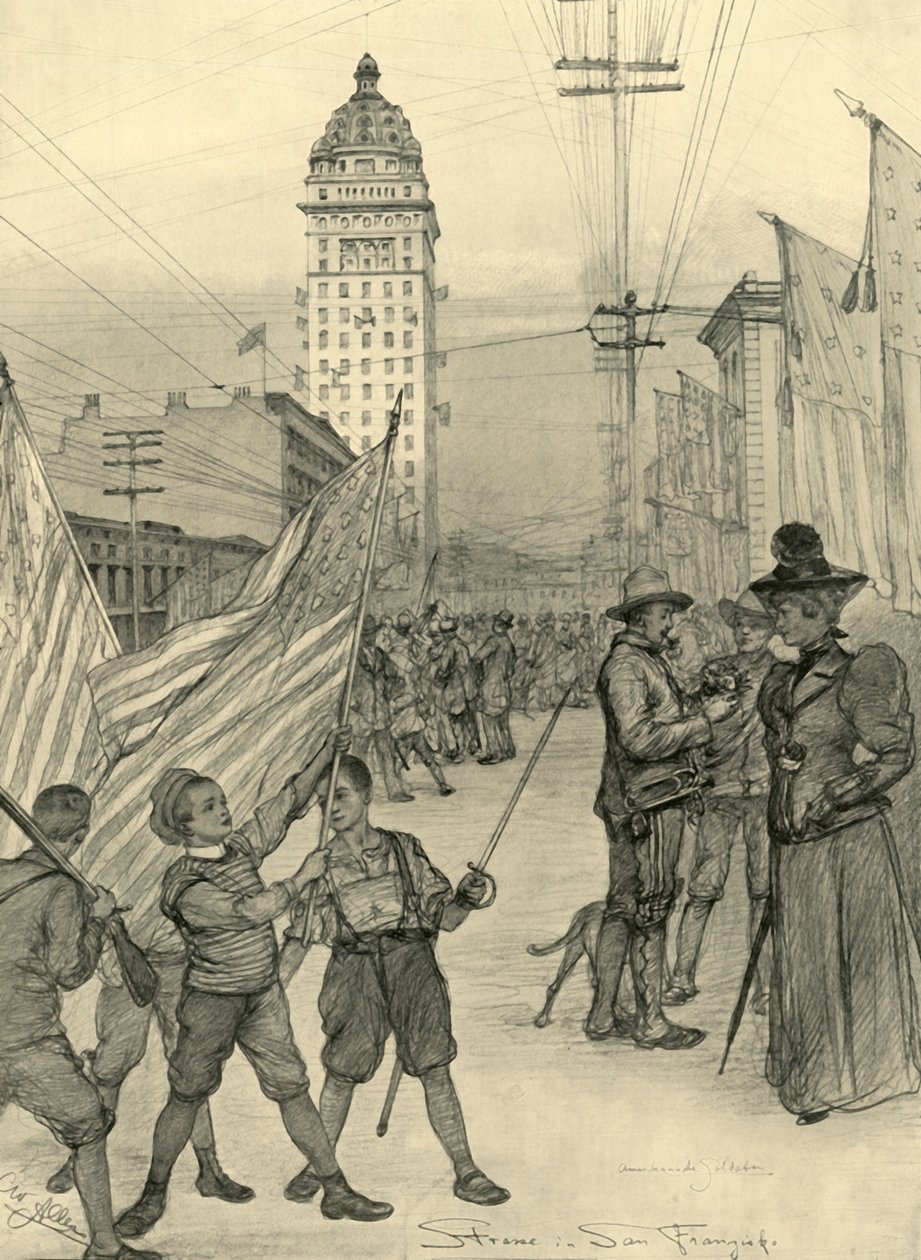 Scène de rue à San Francisco, USA, 1898 - Christian Wilhelm Allers