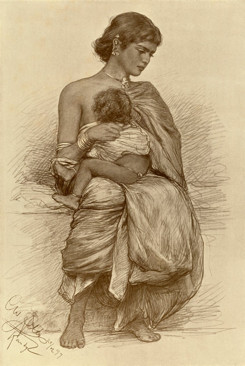 Jeune mère, Kandy, Ceylan, 1898 - Christian Wilhelm Allers