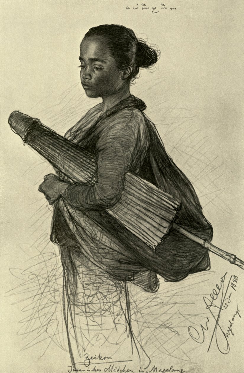 Jeune femme avec un parasol, Magalang, Java, 1898 - Christian Wilhelm Allers