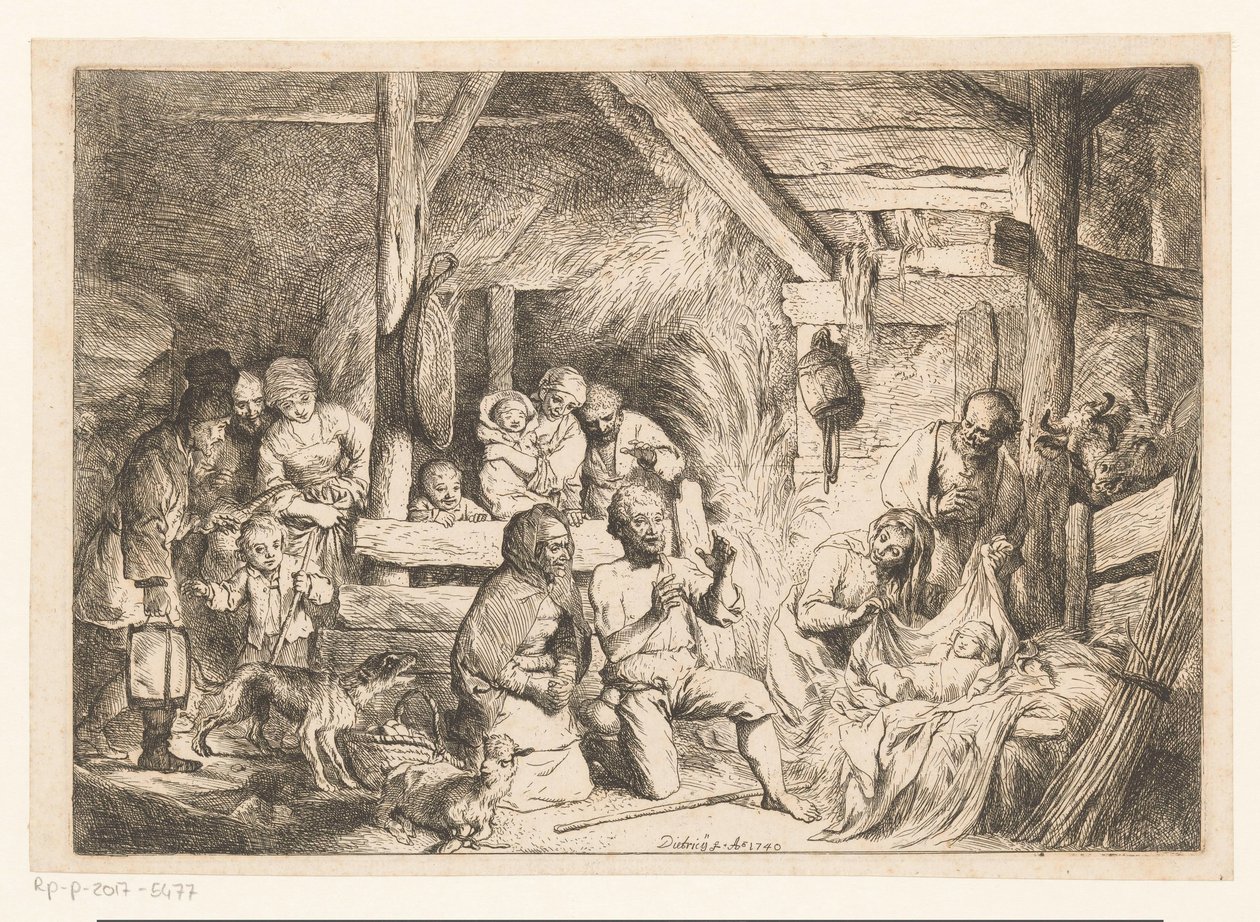Adoration des bergers - Christian Wilhelm Ernst Dietrich