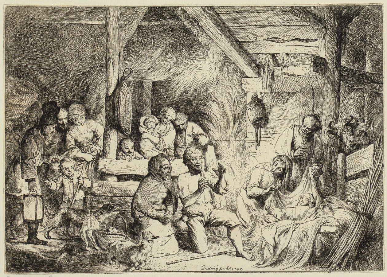 Adoration des bergers - Christian Wilhelm Ernst Dietrich
