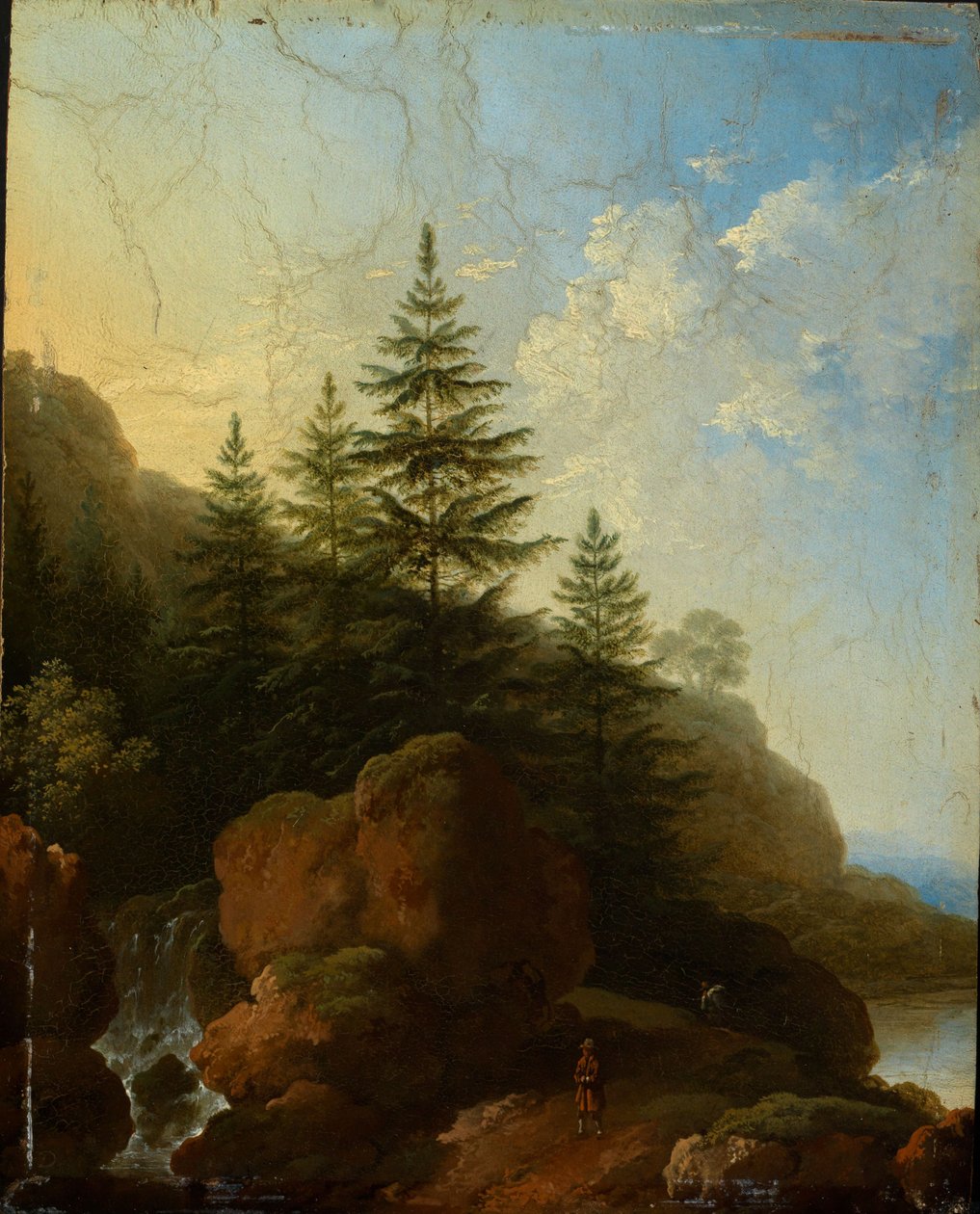 Paysage montagneux rocheux avec cascade - Christian Wilhelm Ernst Dietrich