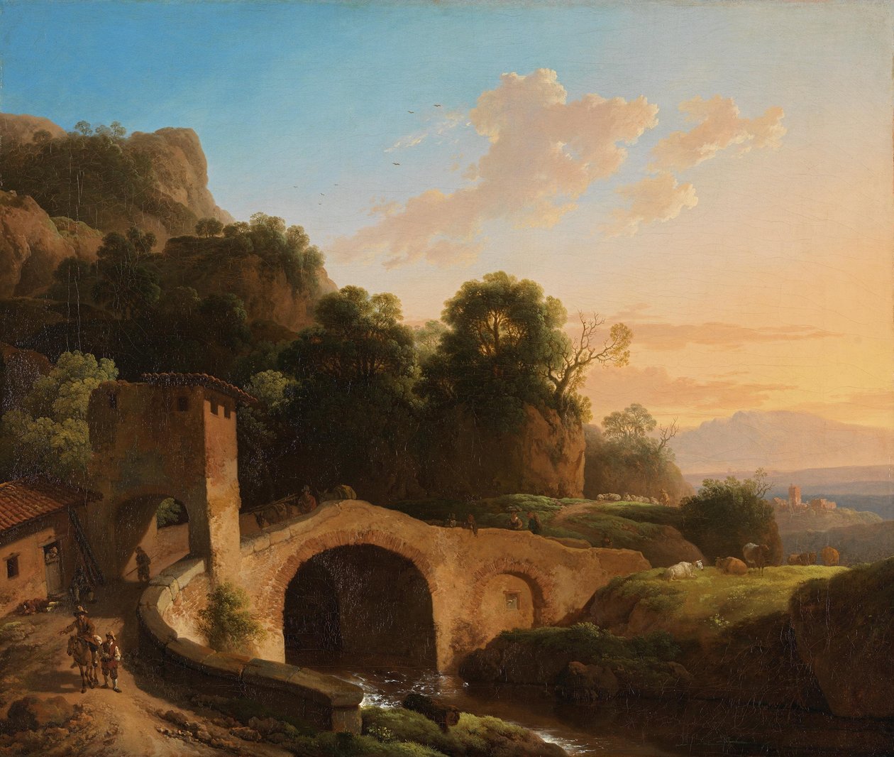 Paysage italien avec un pont en arc - Christian Wilhelm Ernst Dietrich
