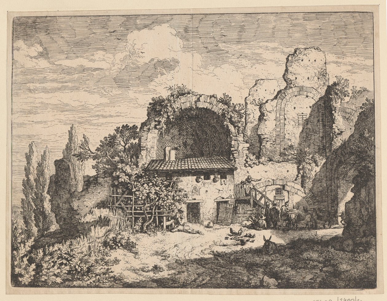 Paysage avec ruines et bâtiments agricoles - Christian Wilhelm Ernst Dietrich