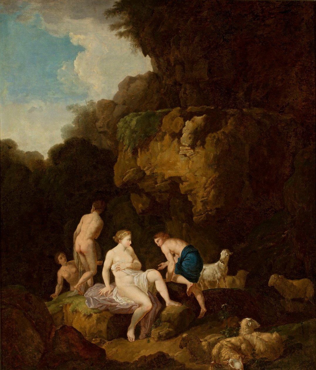 Les nymphes dans la grotte rocheuse - Christian Wilhelm Ernst Dietrich