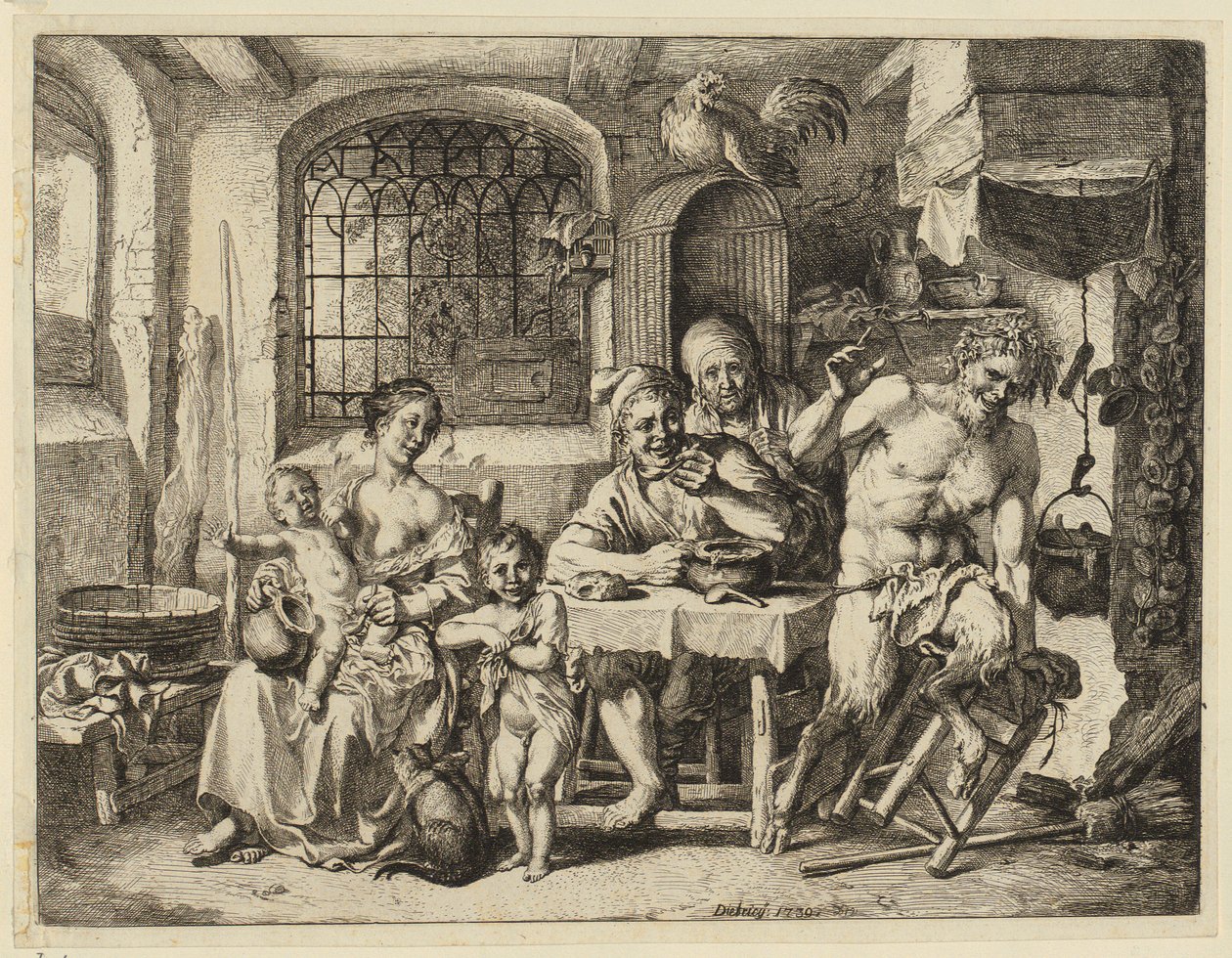Satyre chez le paysan - Christian Wilhelm Ernst Dietrich
