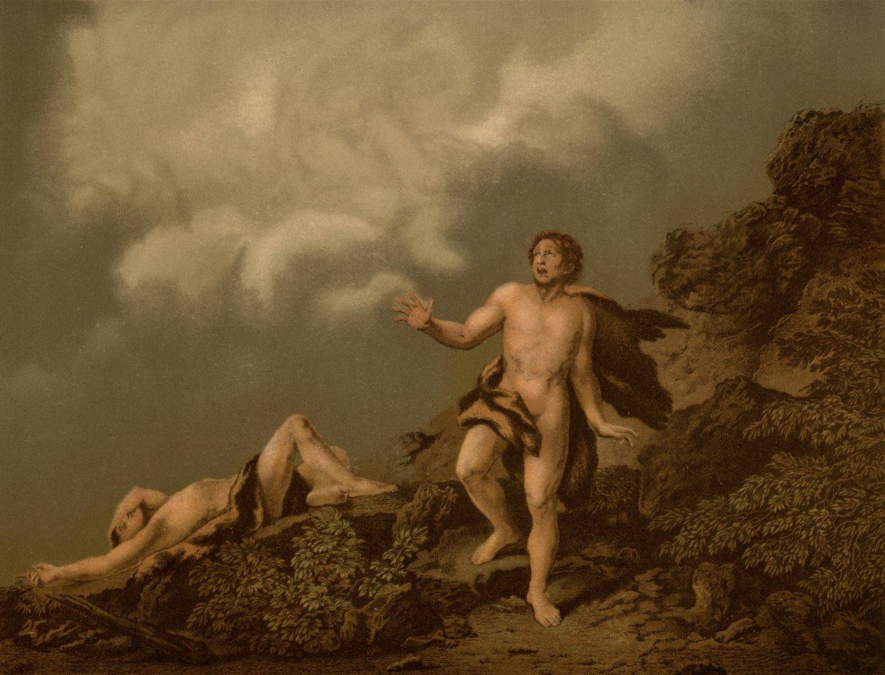 Le fratricide de Caïn - Christian Wilhelm Ernst after Dietrich