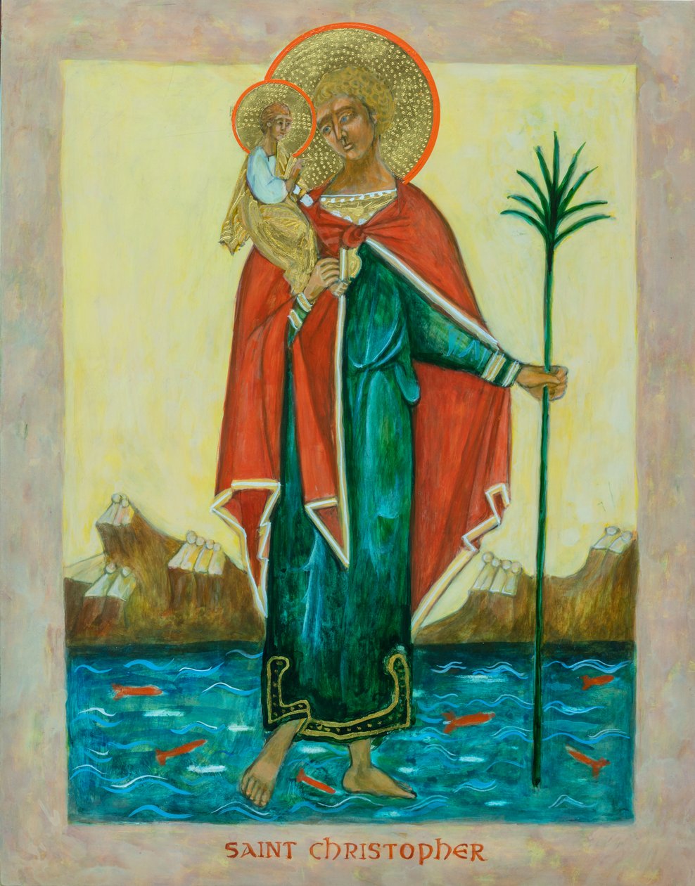 Icône de Saint-Christophe, 2023 (tempera à l