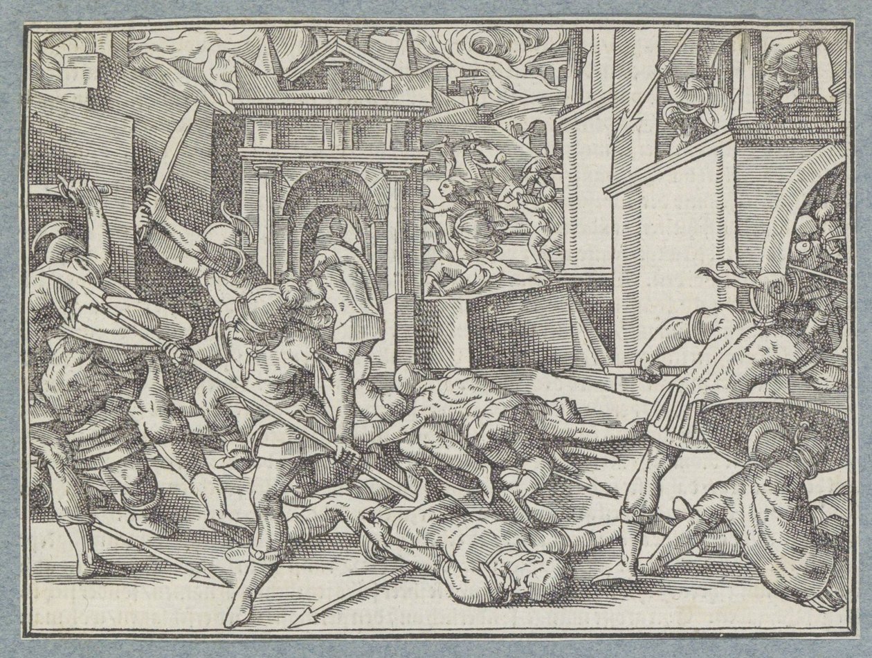 Soldats combattant dans une ville - Christoffel van Sichem (I)
