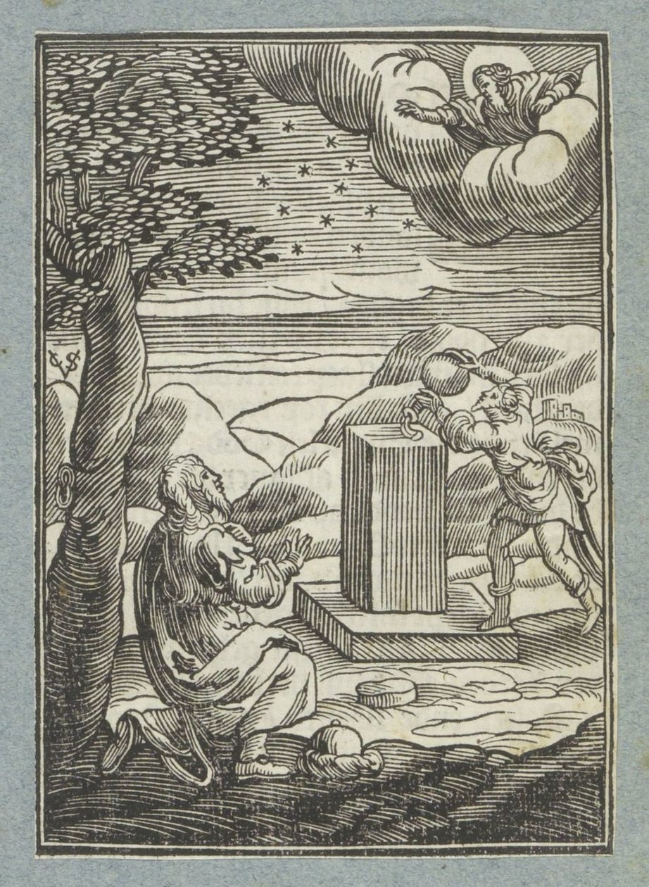 Alliance de Dieu avec Abraham; Jacob oint la pierre sur laquelle il a dormi - Christoffel van Sichem (II)