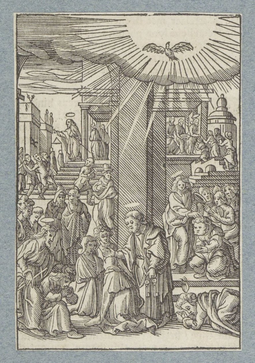 Pierre, Jean et Philippe bénissent les croyants en Samarie - Christoffel van Sichem (II)