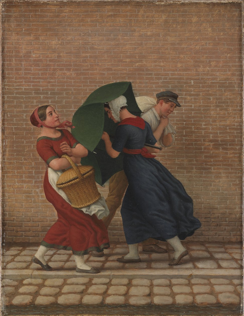 Scène de rue par temps venteux et pluvieux, 26 novembre 1846 - Christoffer Wilhelm Eckersberg
