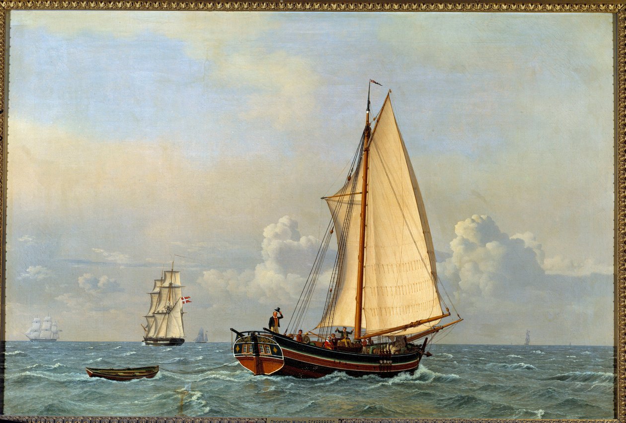 Un ancien paquebot danois remontant le vent en 1831 - Christoffer Wilhelm Eckersberg