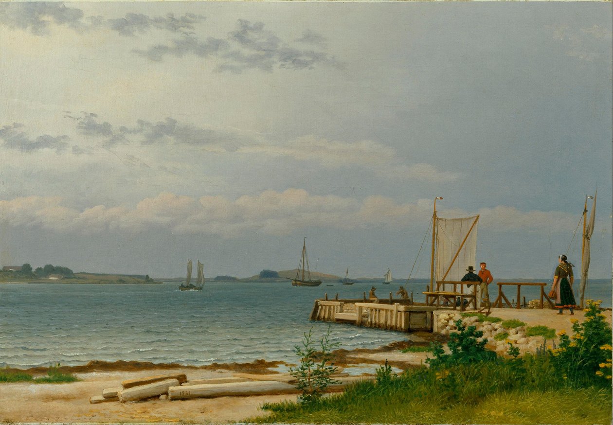 Vue sur Koster depuis la jetée de Kallehave - Christoffer Wilhelm Eckersberg