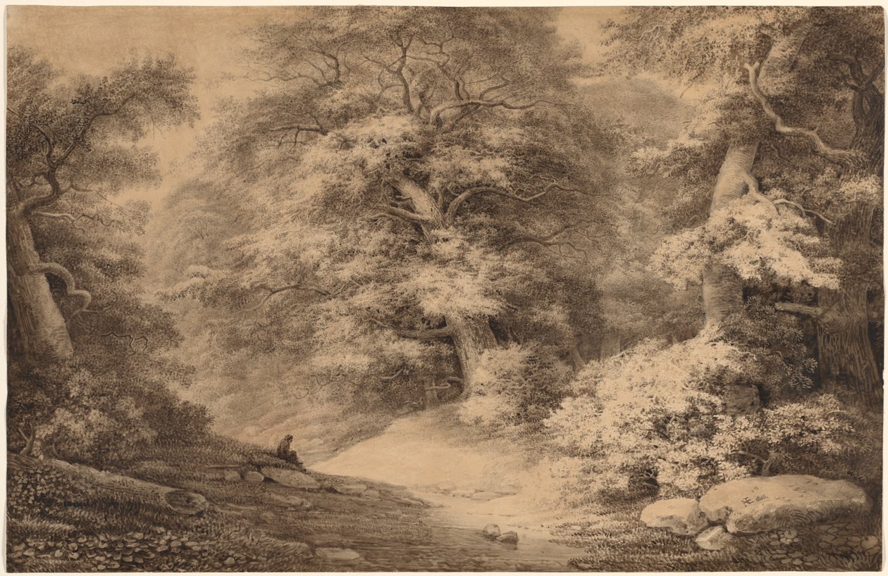 Bois de hêtres avec un voyageur au repos, 1803 - Christoph Nathe