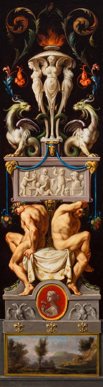 Étude pour une composition avec Ignudi et Grotesques et une Allégorie de la Sculpture - Christoph Unterberger