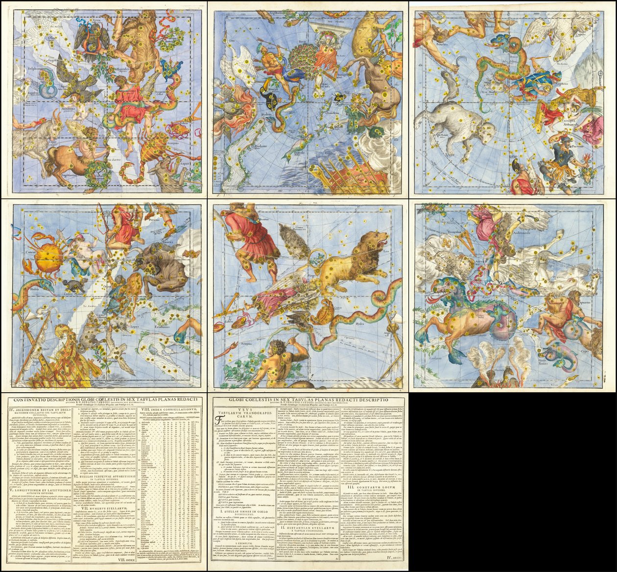 Globi Coelestis in Sex Tabulas Planas Redacti Descriptio - Christoph Weigel the Elder