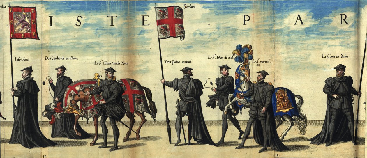 Drapeau du Royaume de Sardaigne dans le cortège funèbre de l
