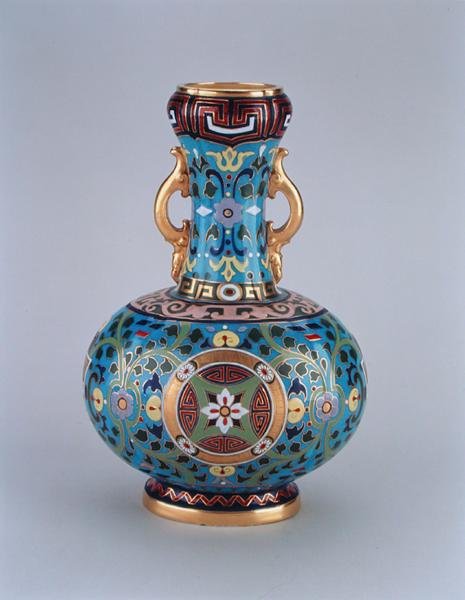 Vase factice décoré en imitation de cloisonné, Minton & Co - Christopher Dresser