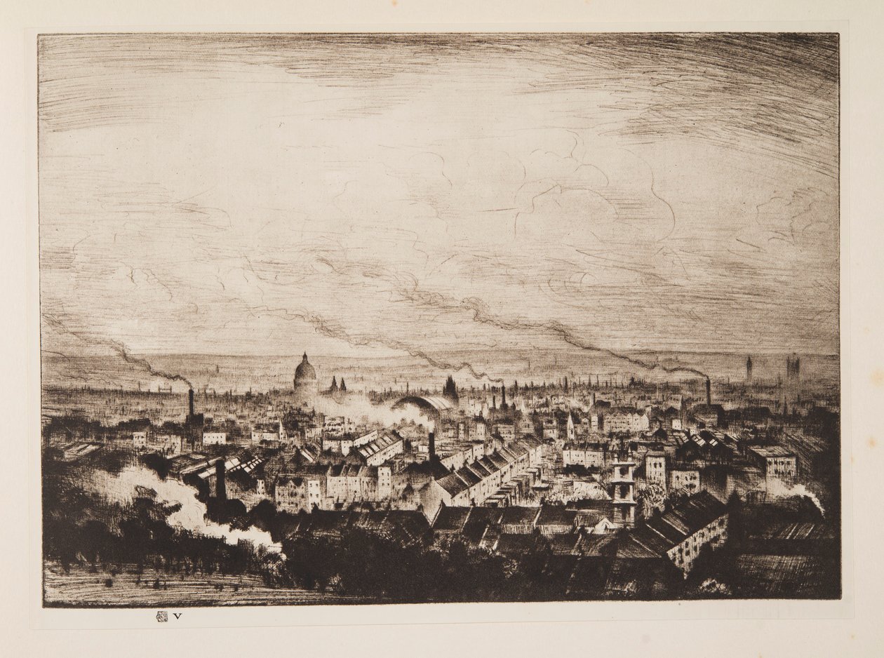 Londres depuis Parliament Hill, pub. 1923 - Christopher Richard Wynne Nevinson