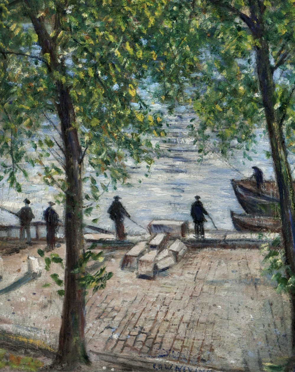 Pêcheurs sur la Seine, 1939 - Christopher Richard Wynne Nevinson