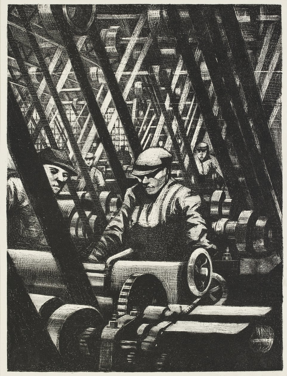 Fabrication du moteur, 1917 - Christopher Richard Wynne Nevinson