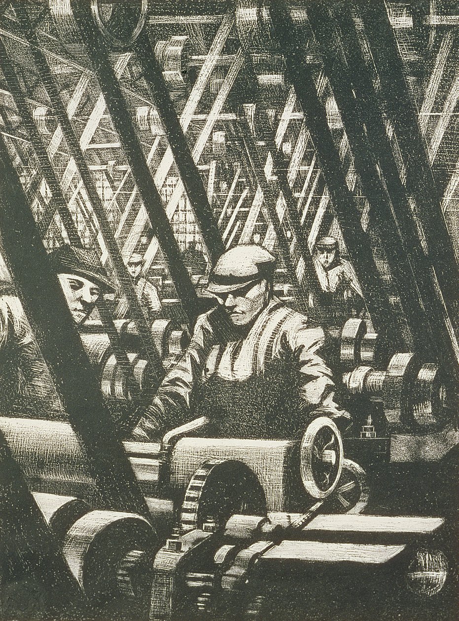 Fabrication du moteur, 1917 - Christopher Richard Wynne Nevinson