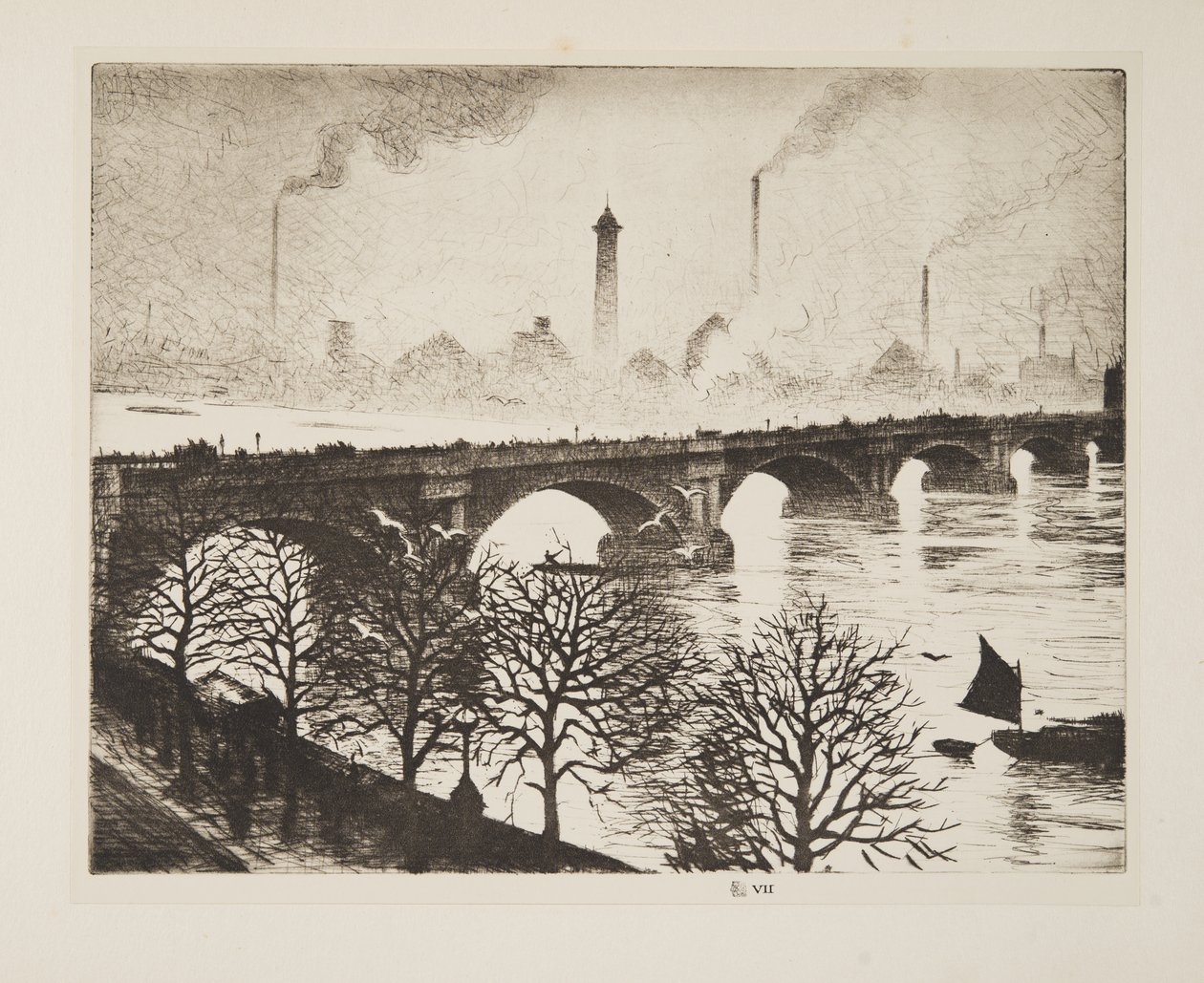 Pont de Waterloo depuis une fenêtre du Savoy, pub.1925 - Christopher Richard Wynne Nevinson