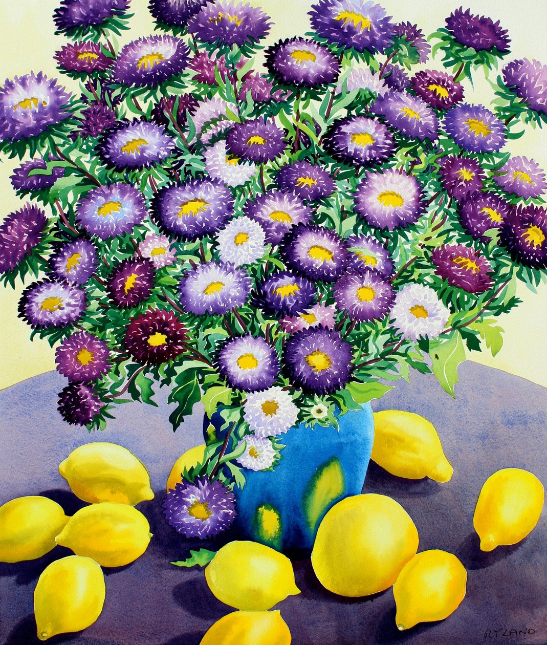 Asters violets et citrons - Christopher Ryland