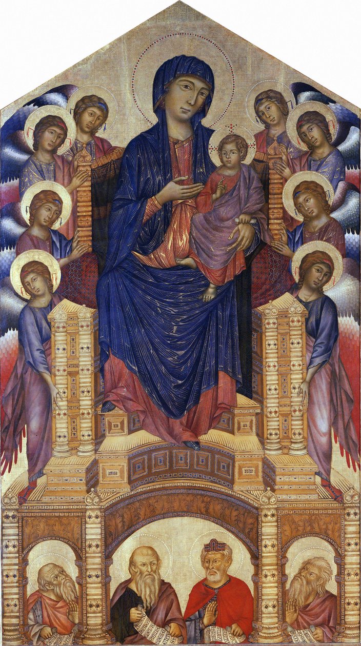 Santa Trinita Maestà (Madonna Enthroned ; Madonna and Child Enthroned with Eight Angels, Santa Trinita Madonna) - Cimabue