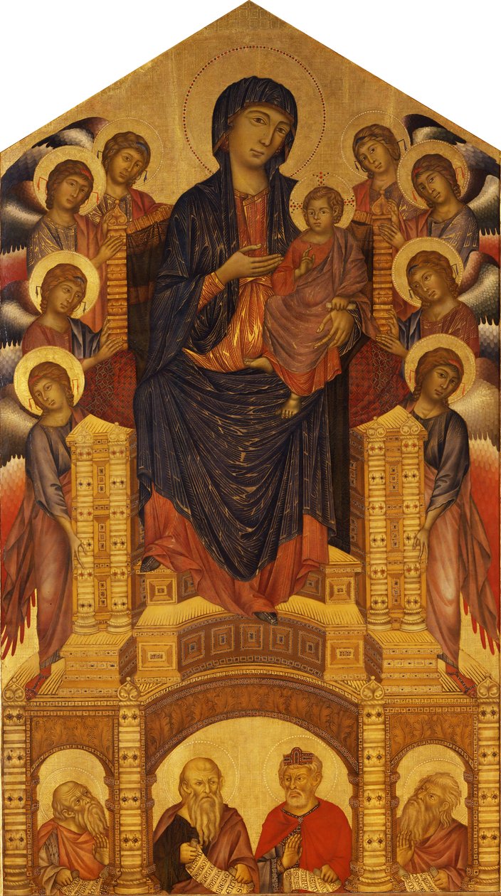 Santa Trinita Maestà (Madonna Enthroned ; Madonna and Child Enthroned with Eight Angels, Santa Trinita Madonna) - Cimabue