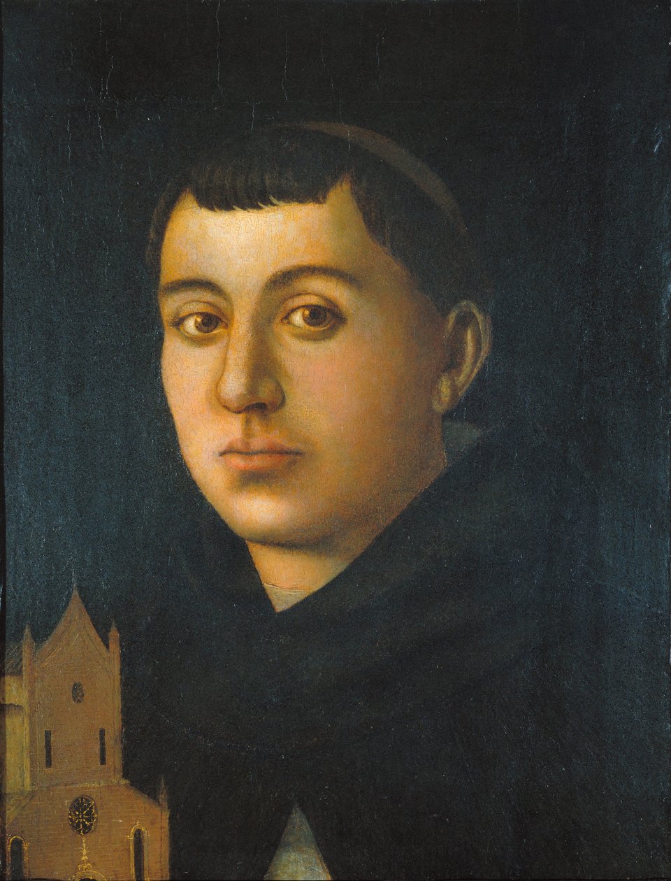 Moine saint avec un modèle d