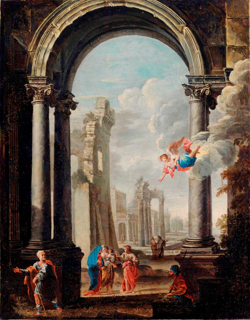 Caprice architectural avec la Sainte Famille - Viviano Codazzi