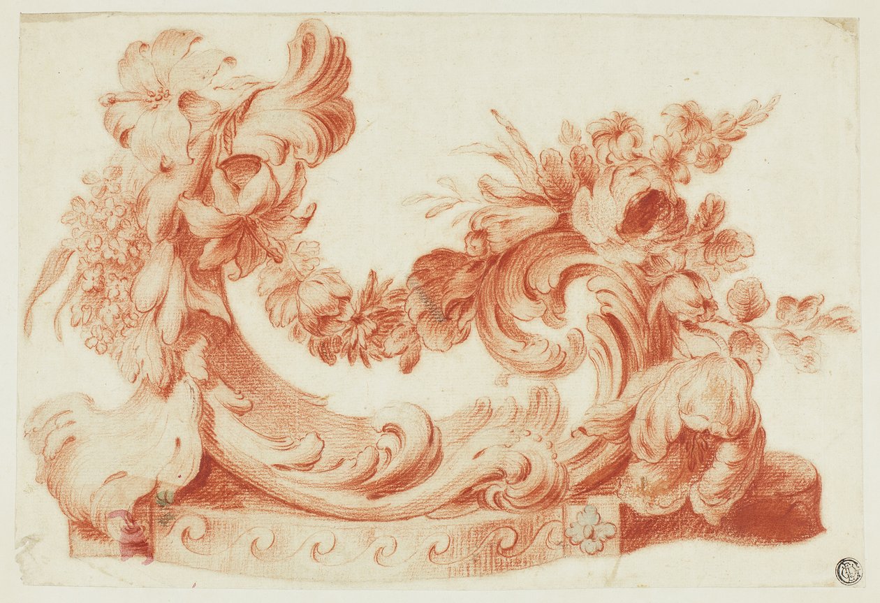 Design ornemental avec des fleurs - Circle of Jean Baptiste Pillement