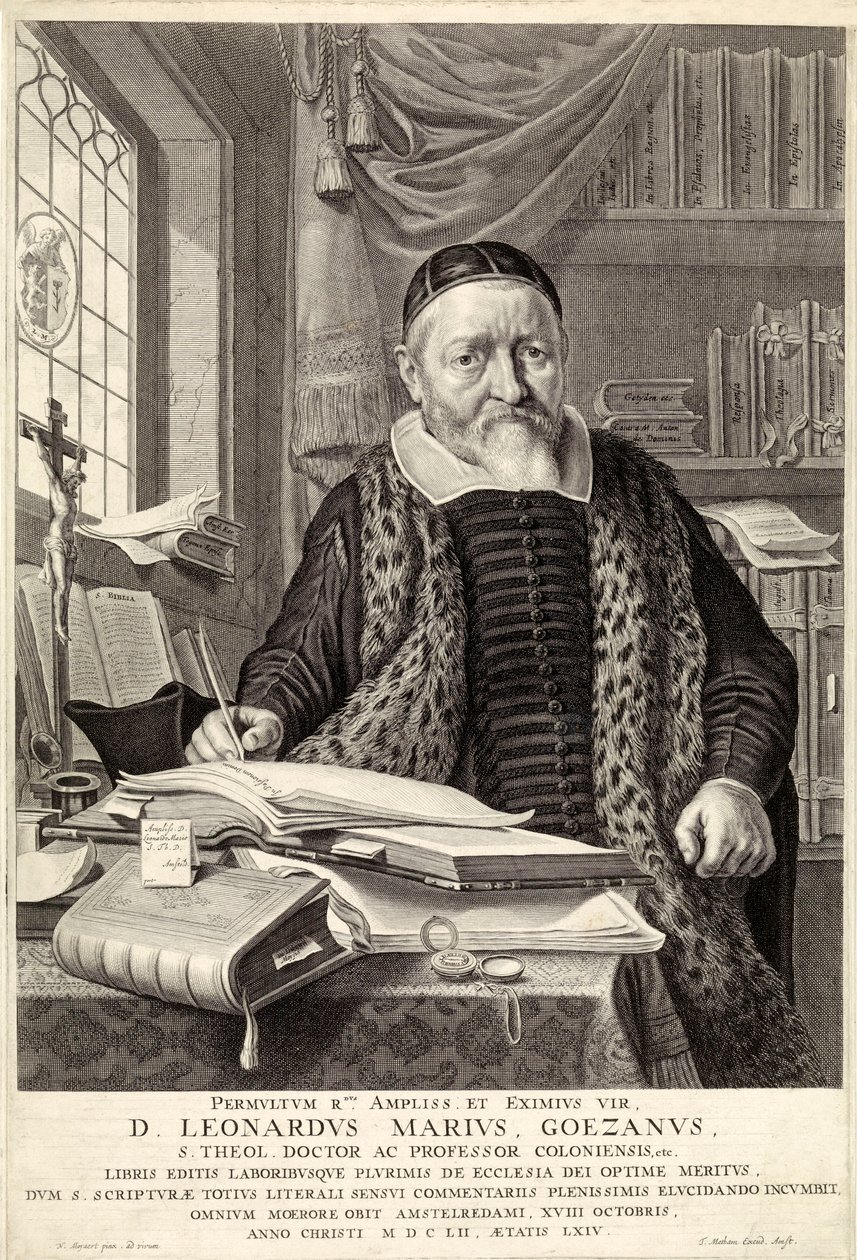 D. Leonardus Marius Goezanus, pub. 1654 gravure - Claes Corneliszoon Moeyaert