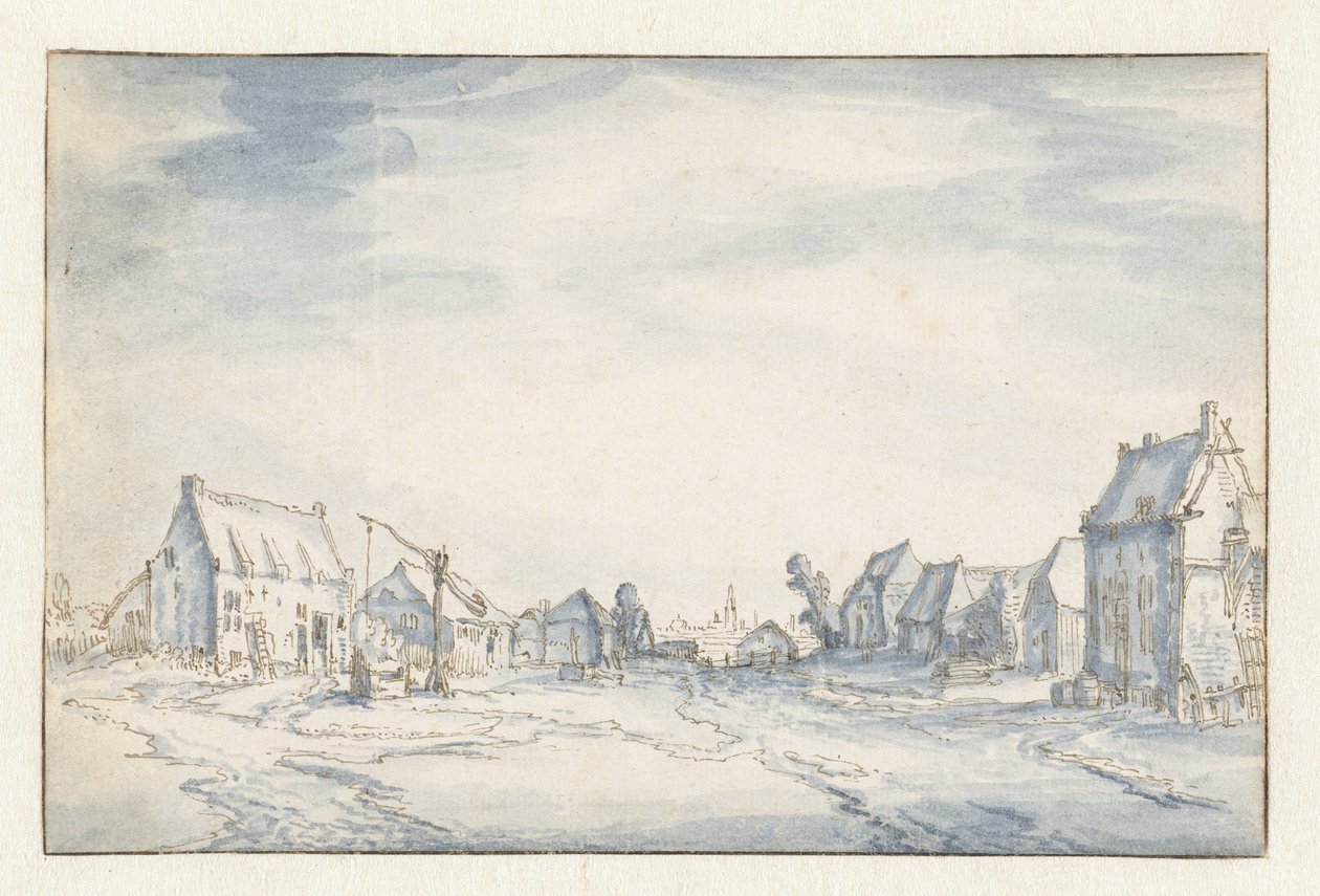 Vue de village - Claes Jansz. Visscher (II) (attributed to)
