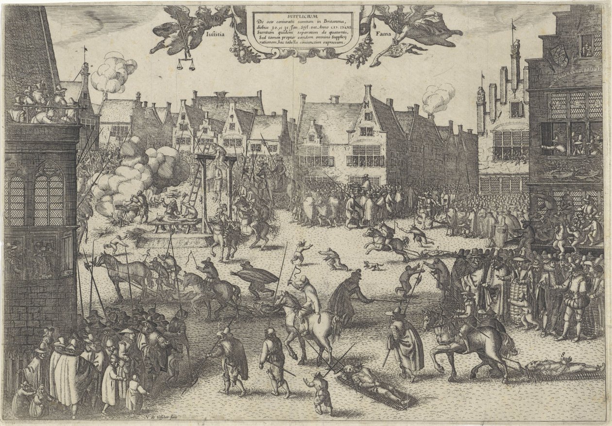 Exécution des conspirateurs de la Conspiration des Poudres, 1606 - Claes Jansz. Visscher (II)