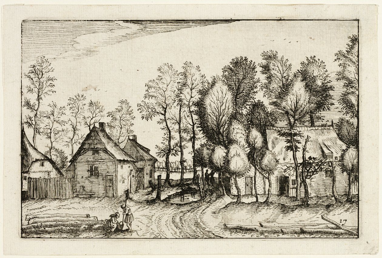 Paysage avec arbres taillés, planche dix-sept d