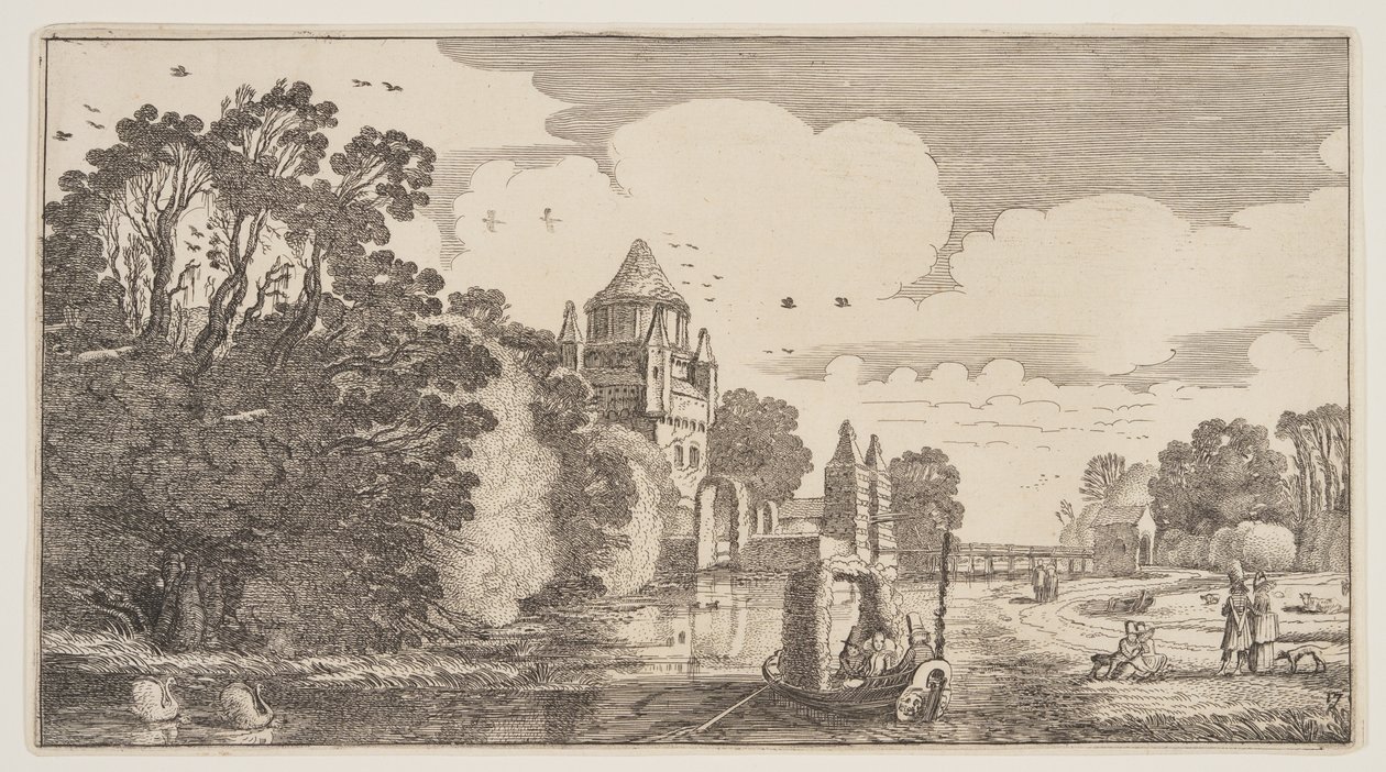 La "Petite Houtpoort" à Haarlem, extrait de Paysages (Playsante Lantschappen) - Claes Jansz. Visscher II