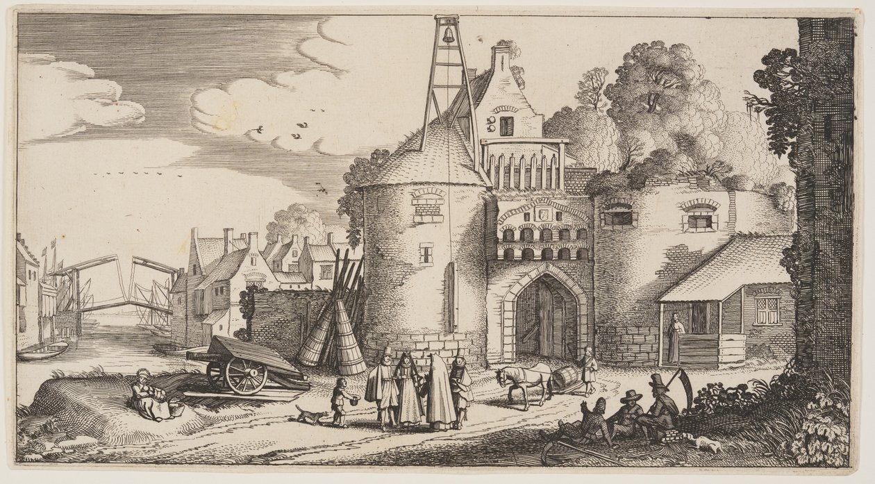 Porte de la ville, extrait de Paysages (Playsante Lantschappen) - Claes Jansz. Visscher II