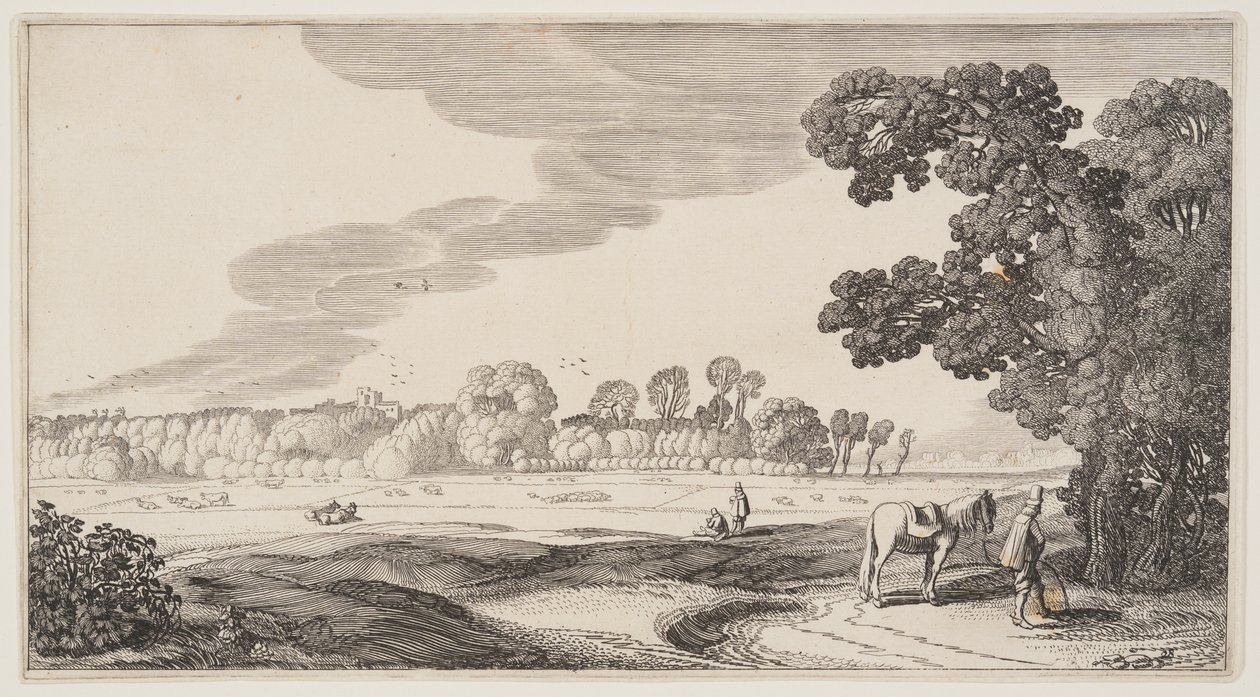Vue de pâturages, extrait de Paysages (Playsante Lantschappen) - Claes Jansz. Visscher II