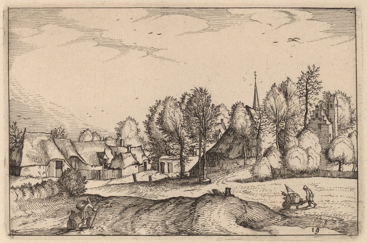Route vers un village - Claes Jansz Visscher after Johannes van Doetechum, the Elder after Lucas