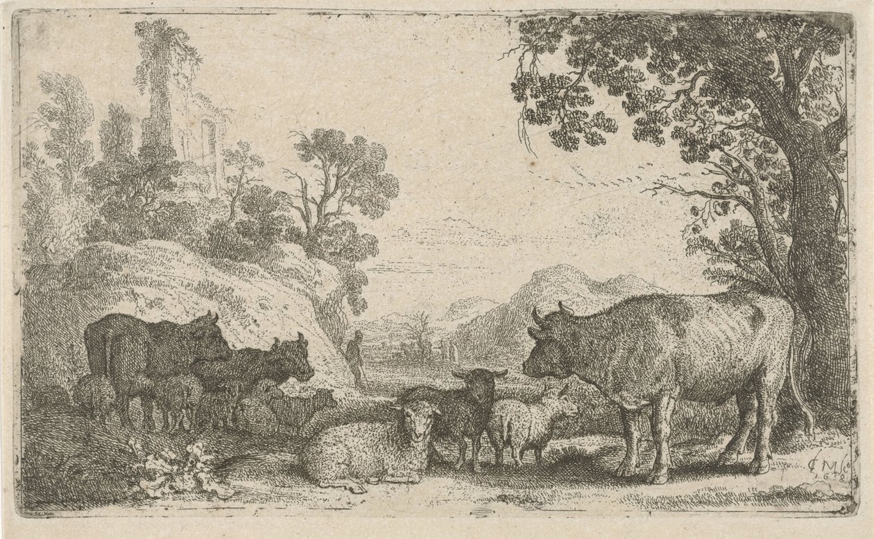 Paysage avec bétail - Claes Moeyaert