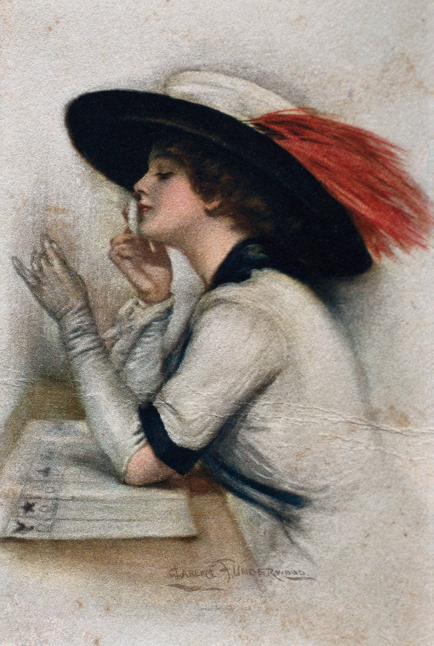 Une jeune femme élégante votant aux élections de 1920 aux États-Unis, 20e siècle - Clarence F. Underwood